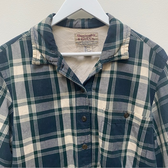 Abercrombie & Fitch Green Plaid Shacket Men's Size Medium - Picture 2 of 6